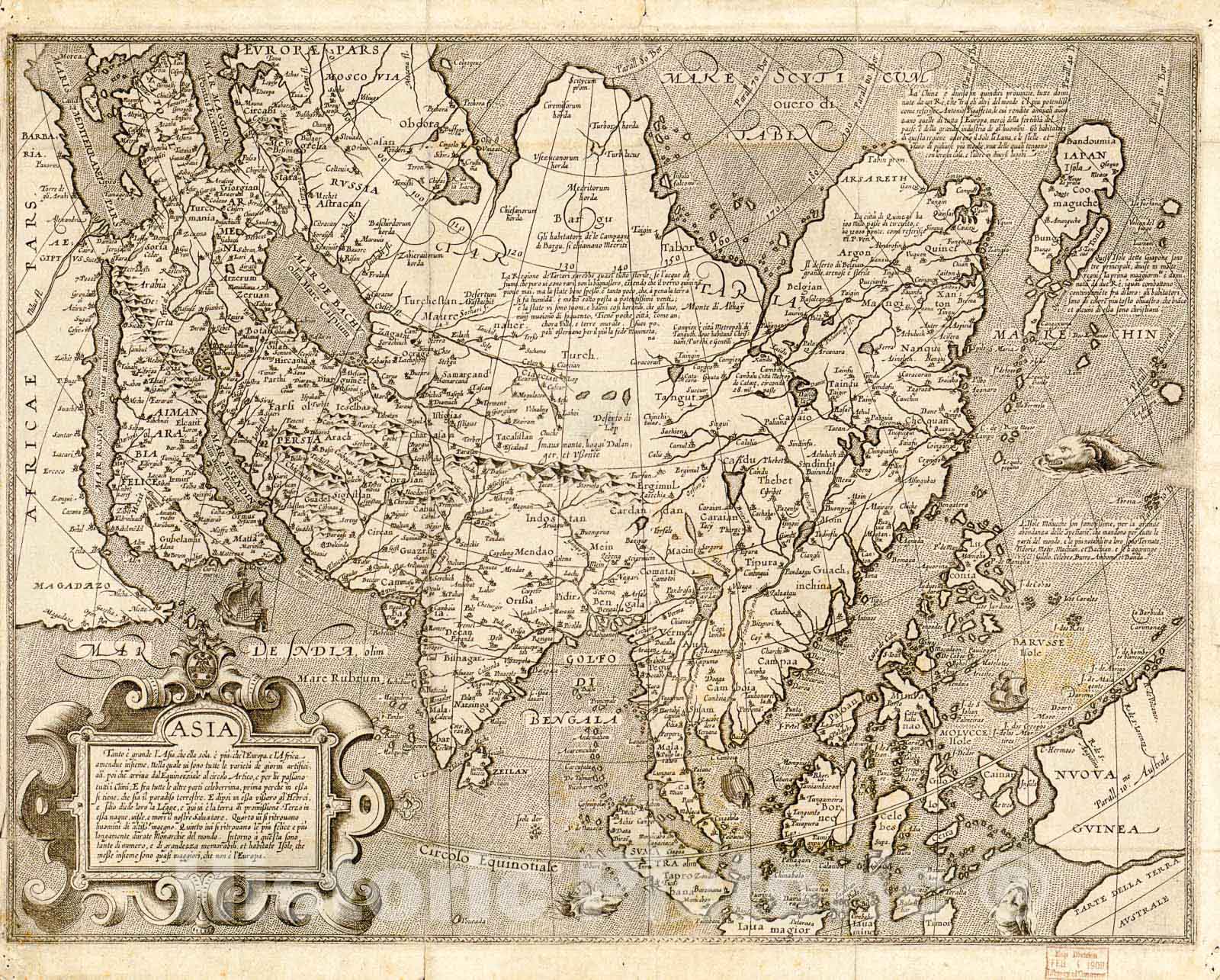 Historic 1600 Map - Asia.