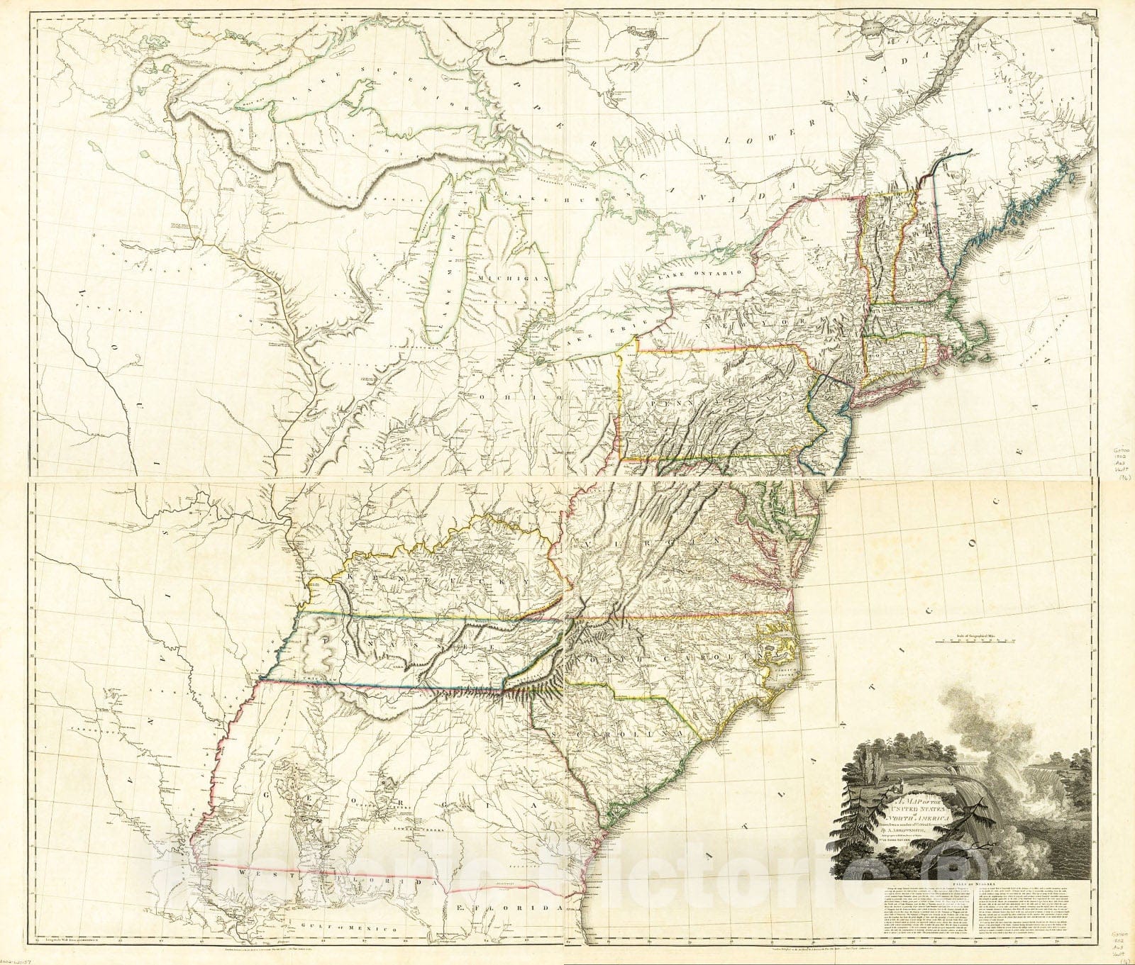 Historic 1811 Map - A map of The United States of North America