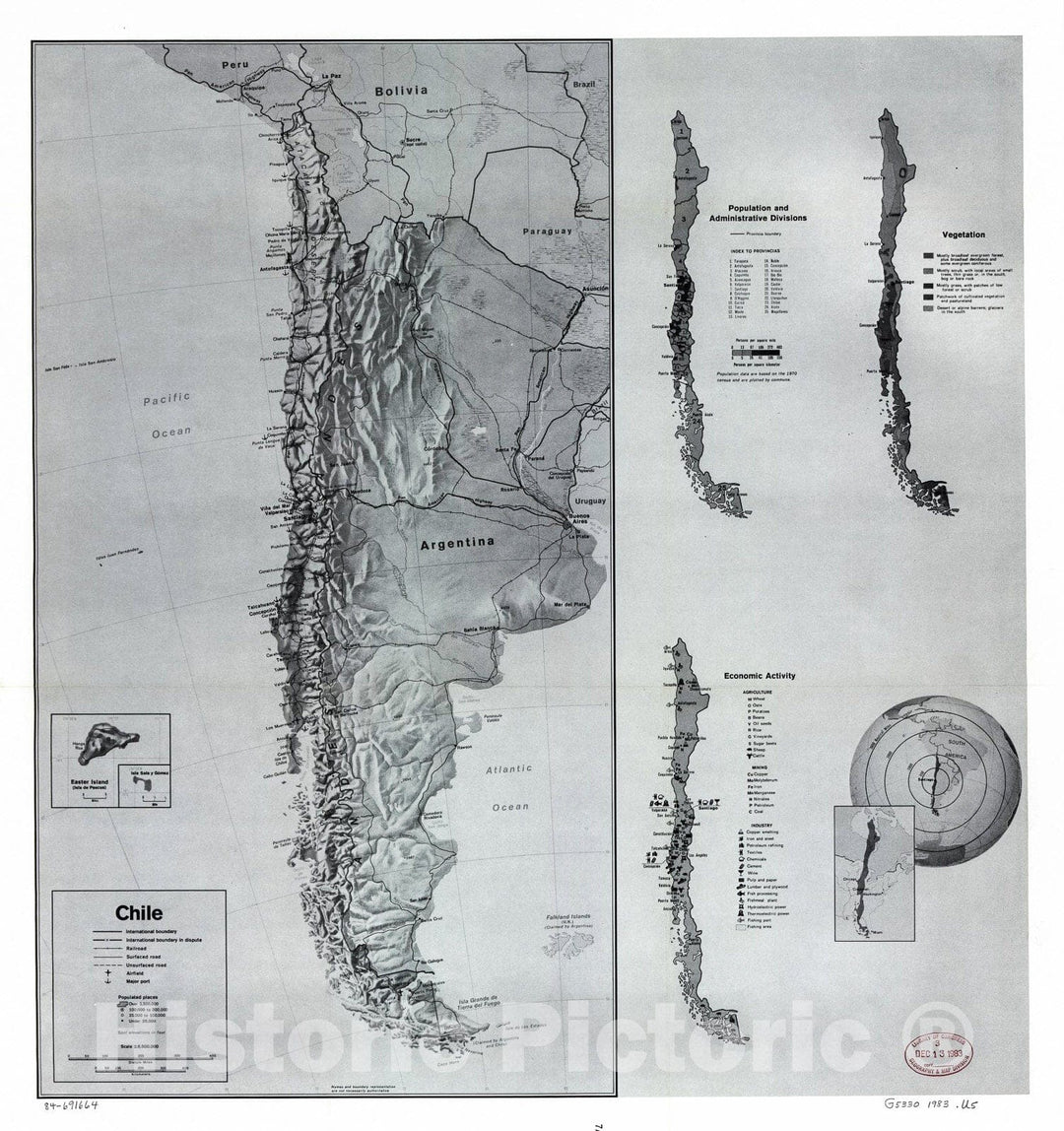 Historic 1983 Map - Chile.