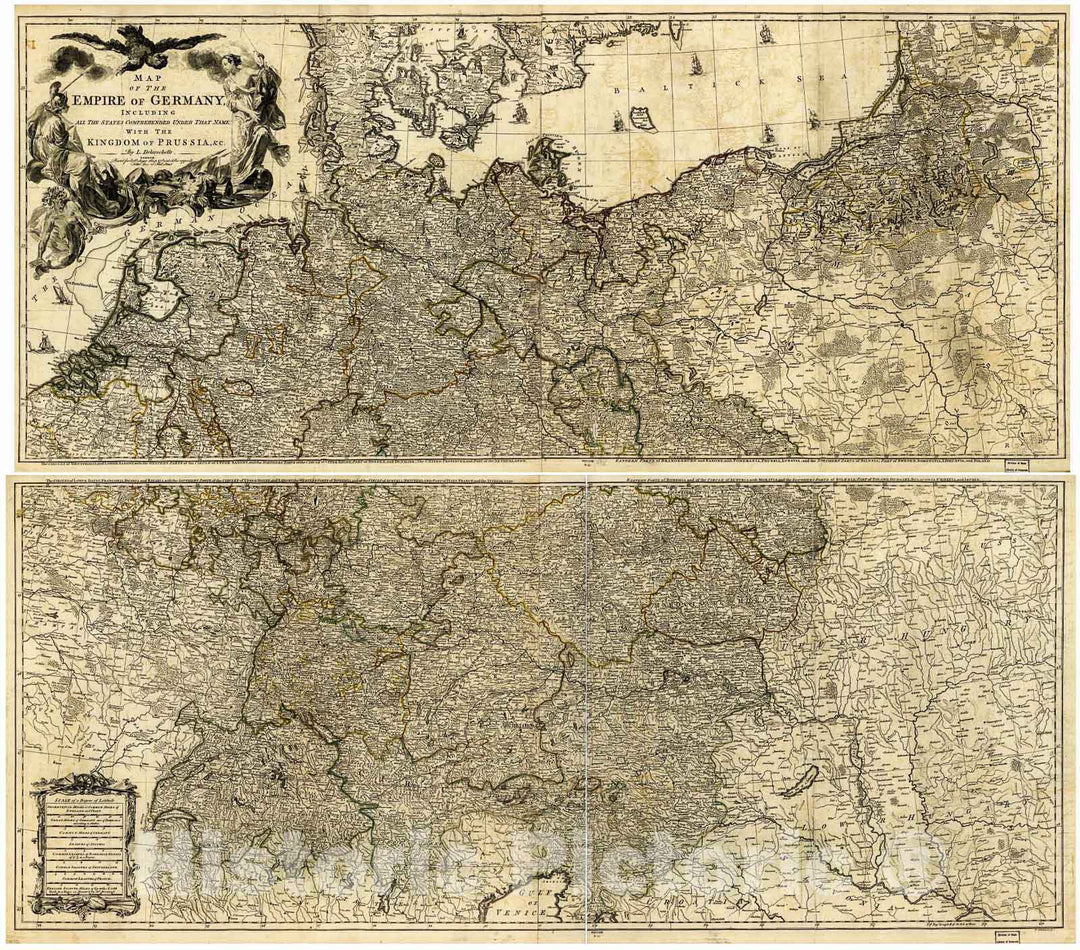 Historic 1782 Map - Map of The Empire of Germany.