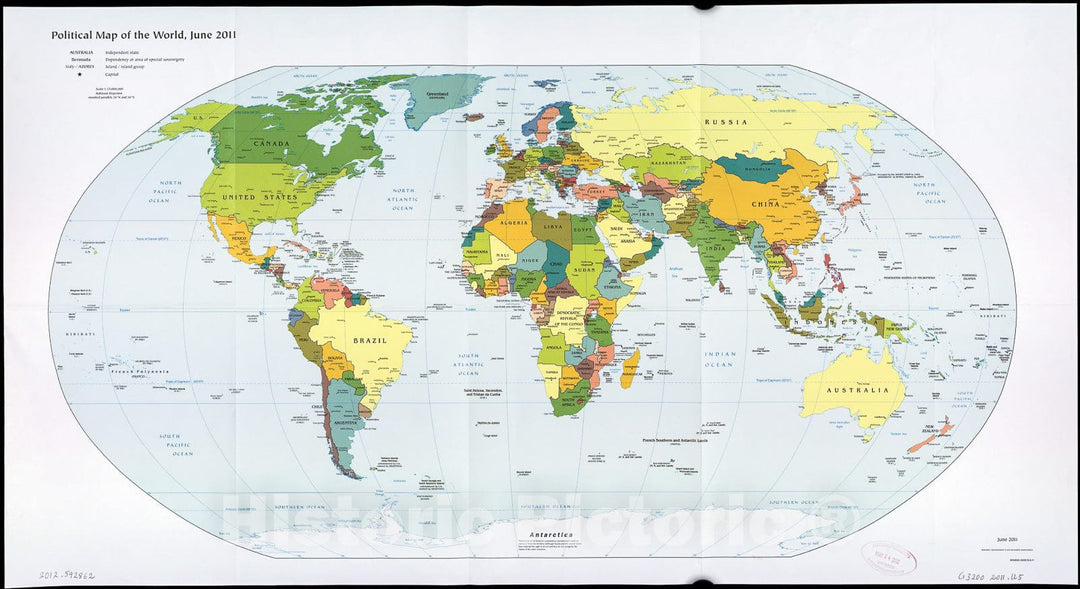 Historic 2011 Map - Political map of The World, June 2011.