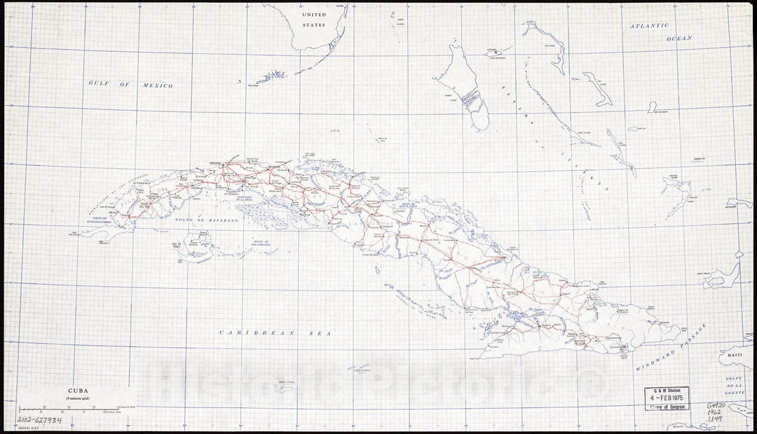 Historic 1962 Map - Cuba.