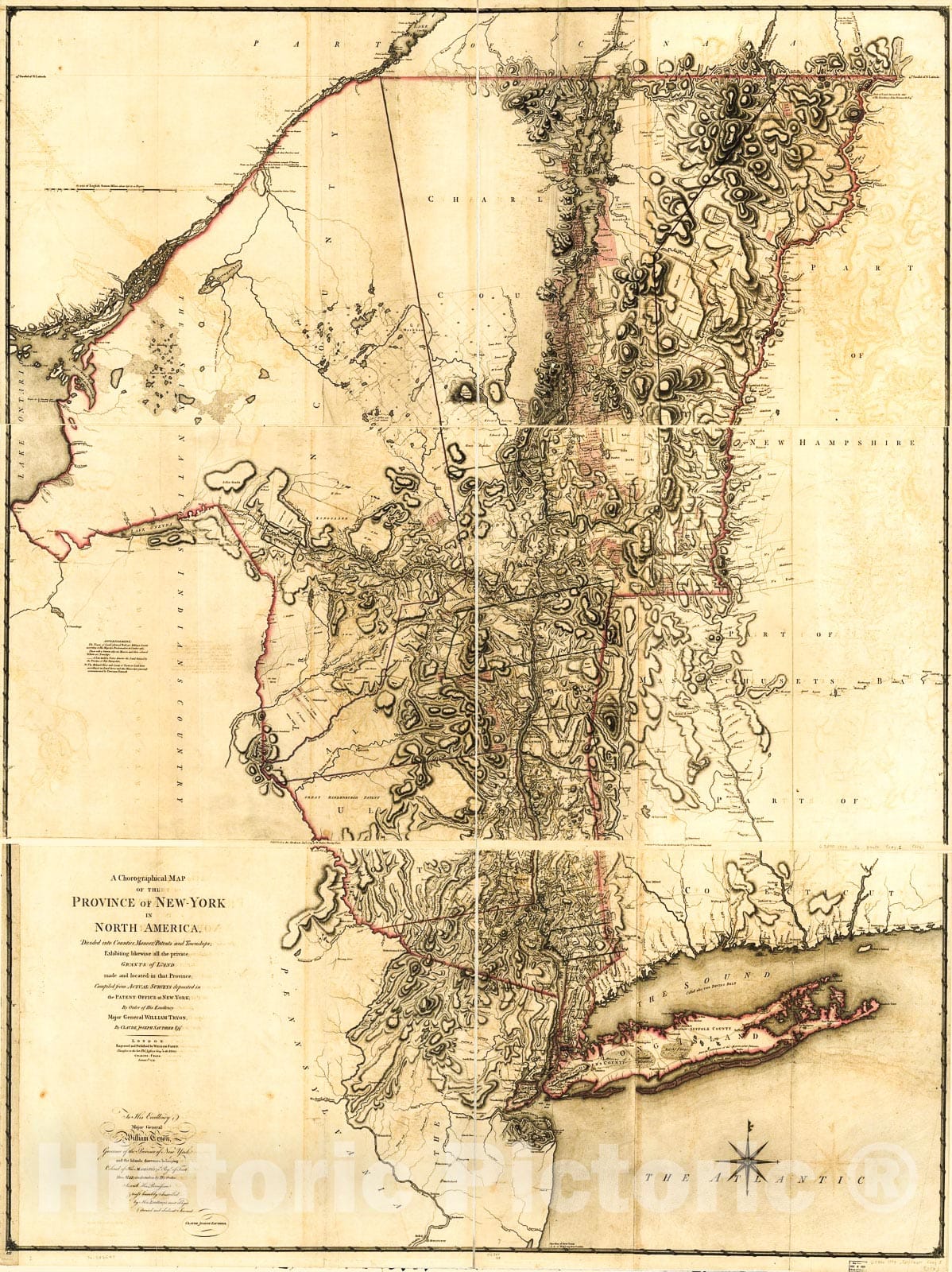 Historic 1779 Map - A chorographical map of The Province of New-York in North America, Divided into Counties, manors, patents and townships