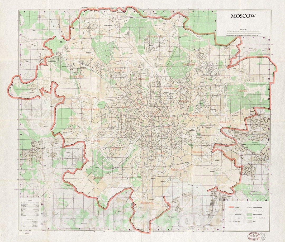 Historic 1957 Map - Moscow.