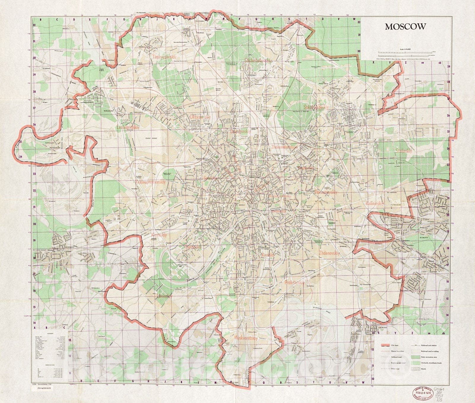 Historic 1957 Map - Moscow.