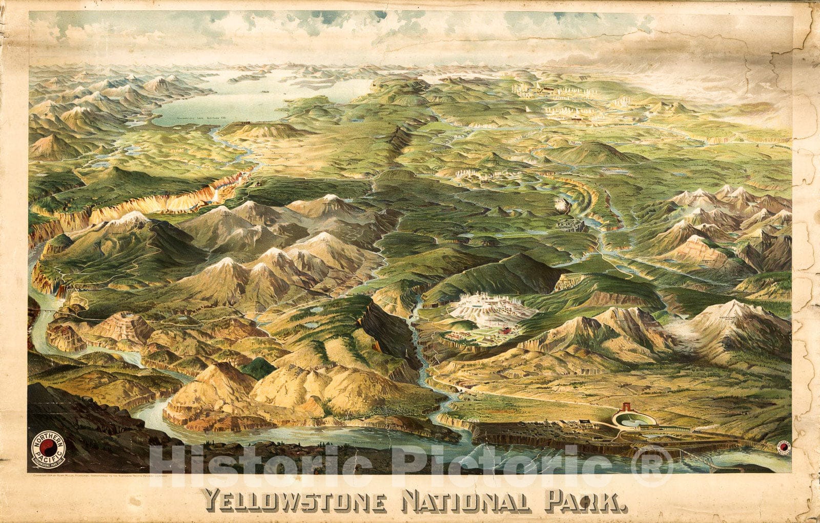 Historic 1904 Map - Yellowstone National Park.