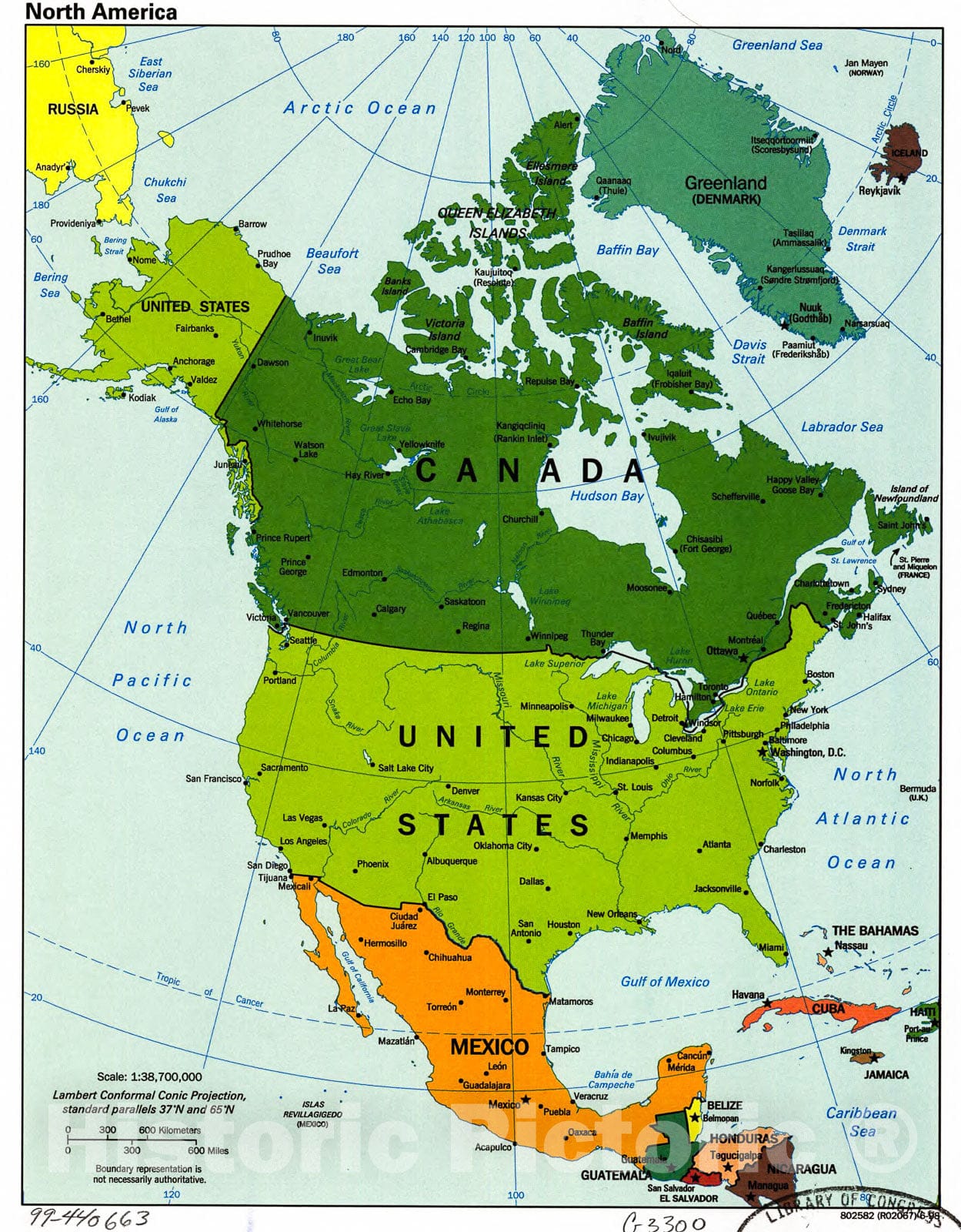 Historic 1998 Map - North America.