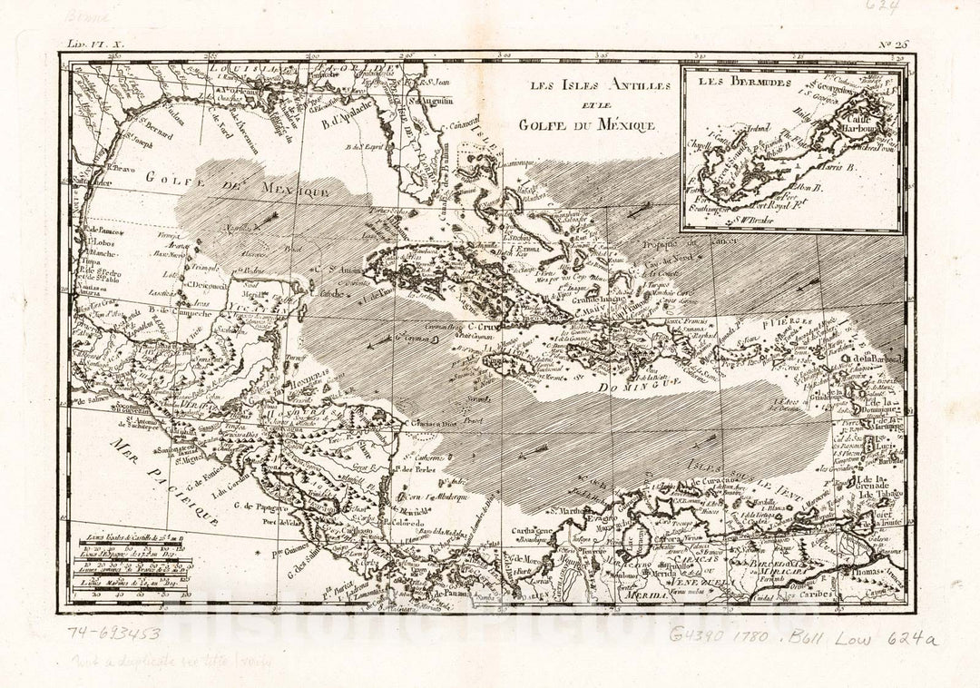 Historic 1780 Map - Les Isles Antilles et le golfe du MÃ©xique.