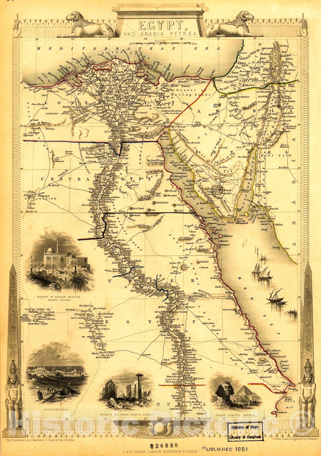 Historic 1800 Map - Egypt and Arabia petrÃ¦a.