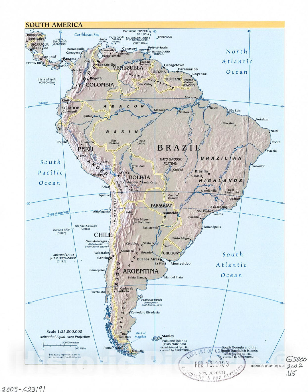 Historic 2002 Map - South America.