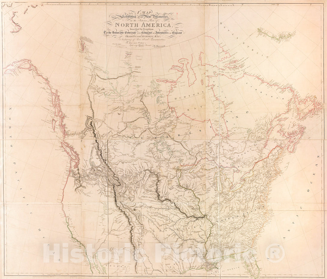 Historic 1814 Map - A map exhibiting All The New Discoveries in The Interior Parts of North America