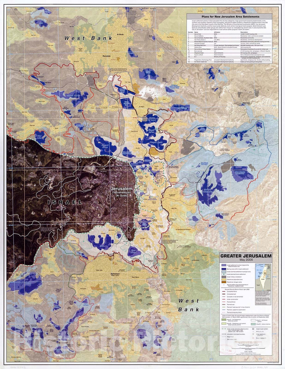 Historic 2006 Map - Greater Jerusalem, May 2006.