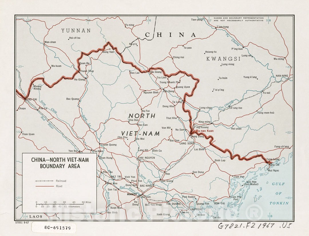 Historic 1967 Map - China-North Viet-NAM Boundary Area.