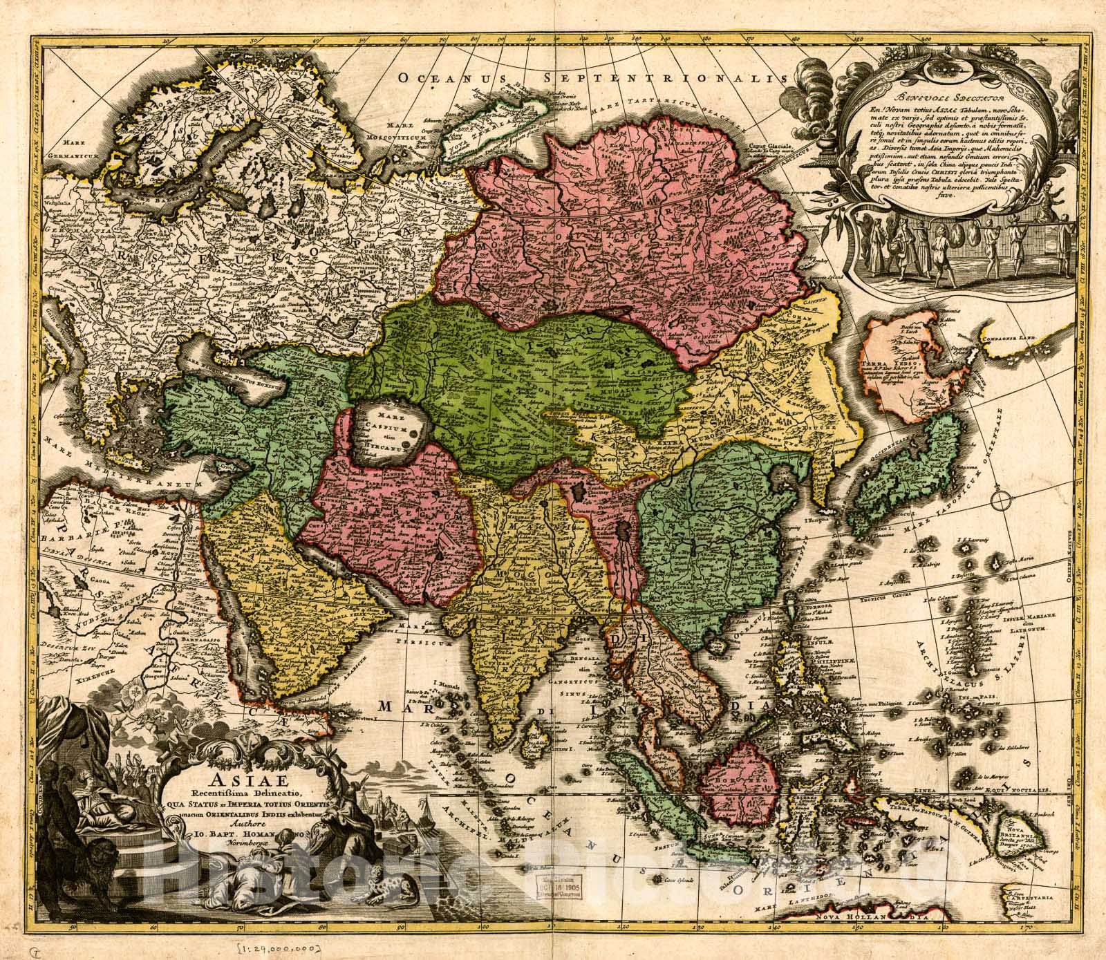 Historic 1700 Map - Asiae recentissima delineatio, Qua Status et Imperia totius orientis unacum orientalibus indiis exhibentur