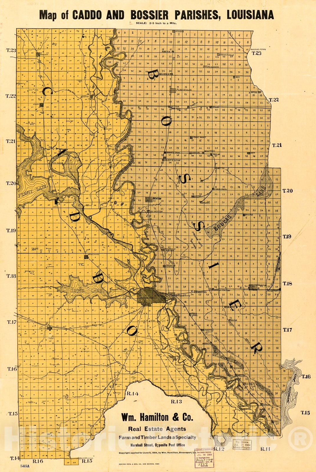 Historic Map - Map of Caddo and Bossier Parishes, Louisiana