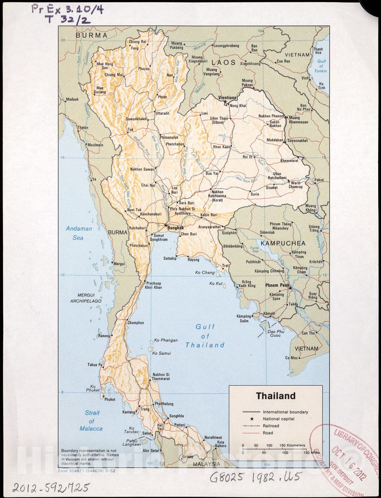 Historic 1982 Map - Thailand.