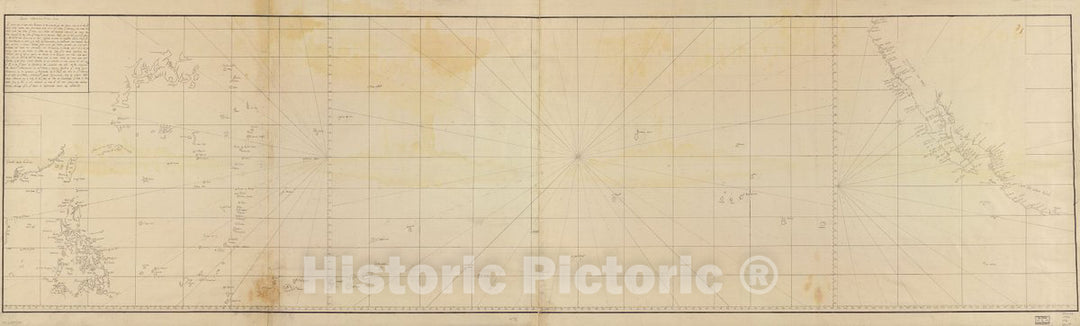 Historic 1784 Map - Map of Pacific Ocean Between The Coast of California and Mexico and Japan, Philippines, and The Coast of China