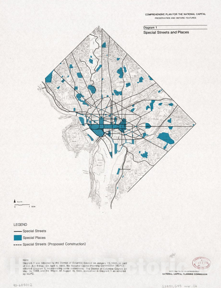 Historic Map - Comprehensive Plan for The National Capital, Federal Elements : Washington D.C. and Metropolitan Area - Permitted International Organizations Locations