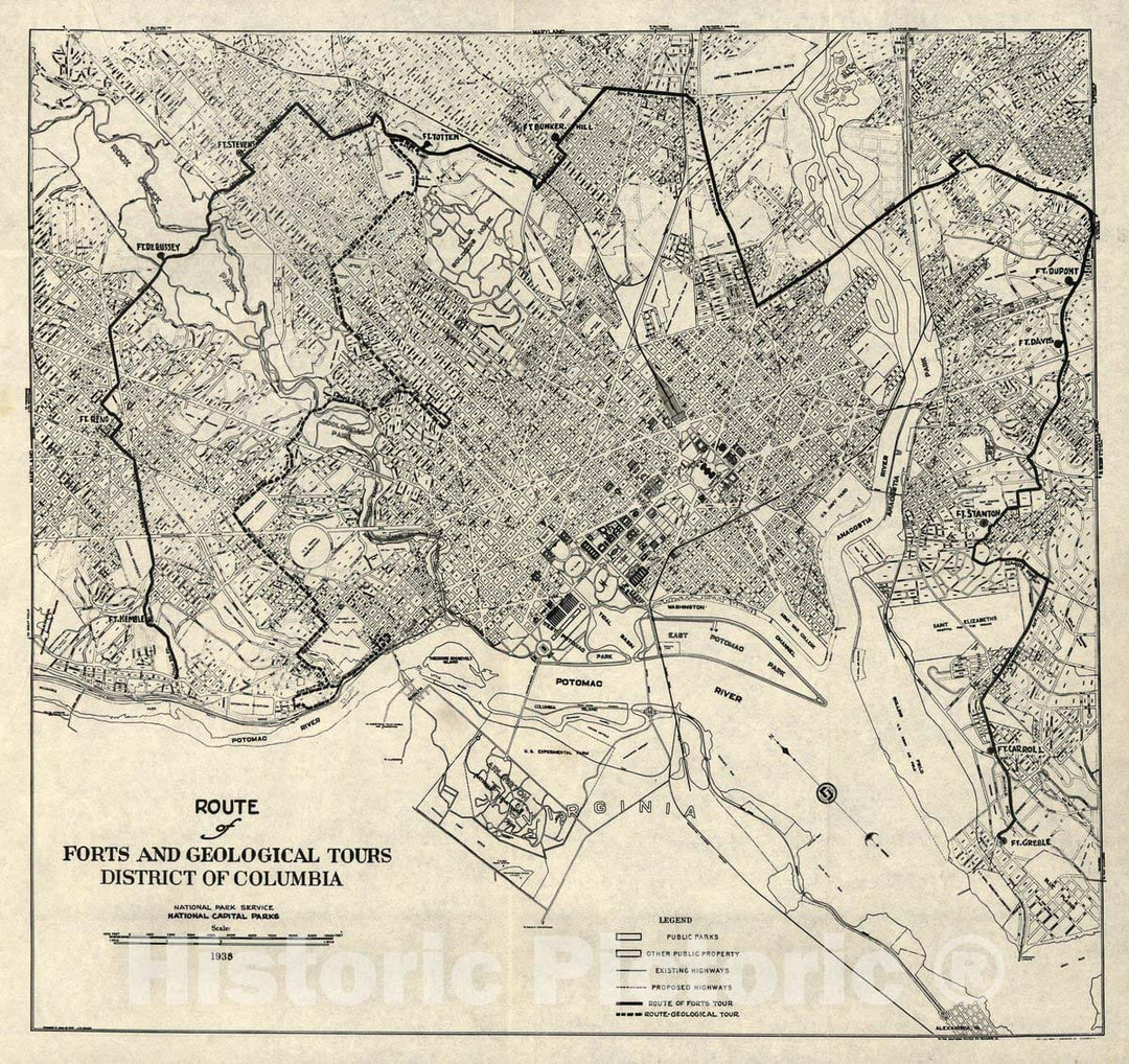 Historic Map - Guide leaflets for The Tour of Historic Civil War defenses, Washington D.C. - Tour of The Civil War Defenses of Washington, D.C. - Sheet # 10 - Tour of The Civil War defenses