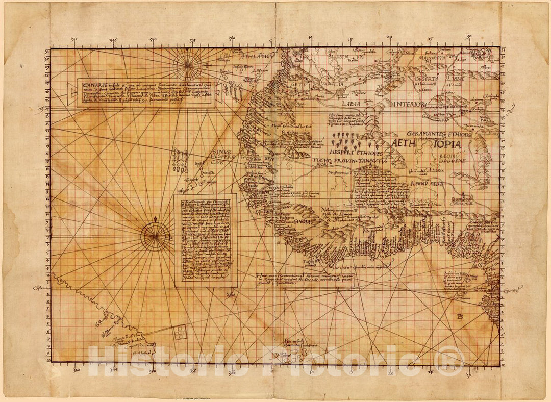 Historic 1516 Map - Manuscript Copy of Sheet 6 of WaldseemÃ¼ller's Carta Marina