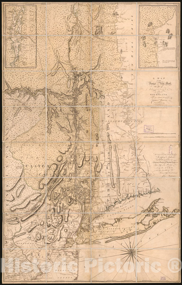 Historic 1777 Map - A map of The Province of New York, with Part of Pensilvania, and New England,