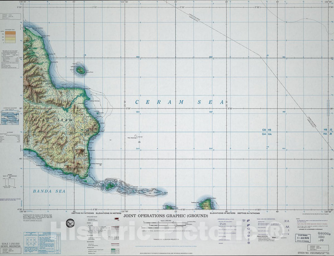 Historic Map - Joint Operations Graphic (Ground). - Geser, Indonesia