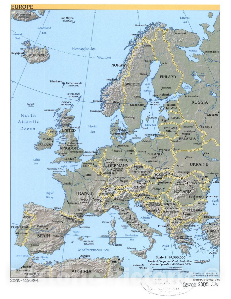 Historic 2005 Map - Europe.