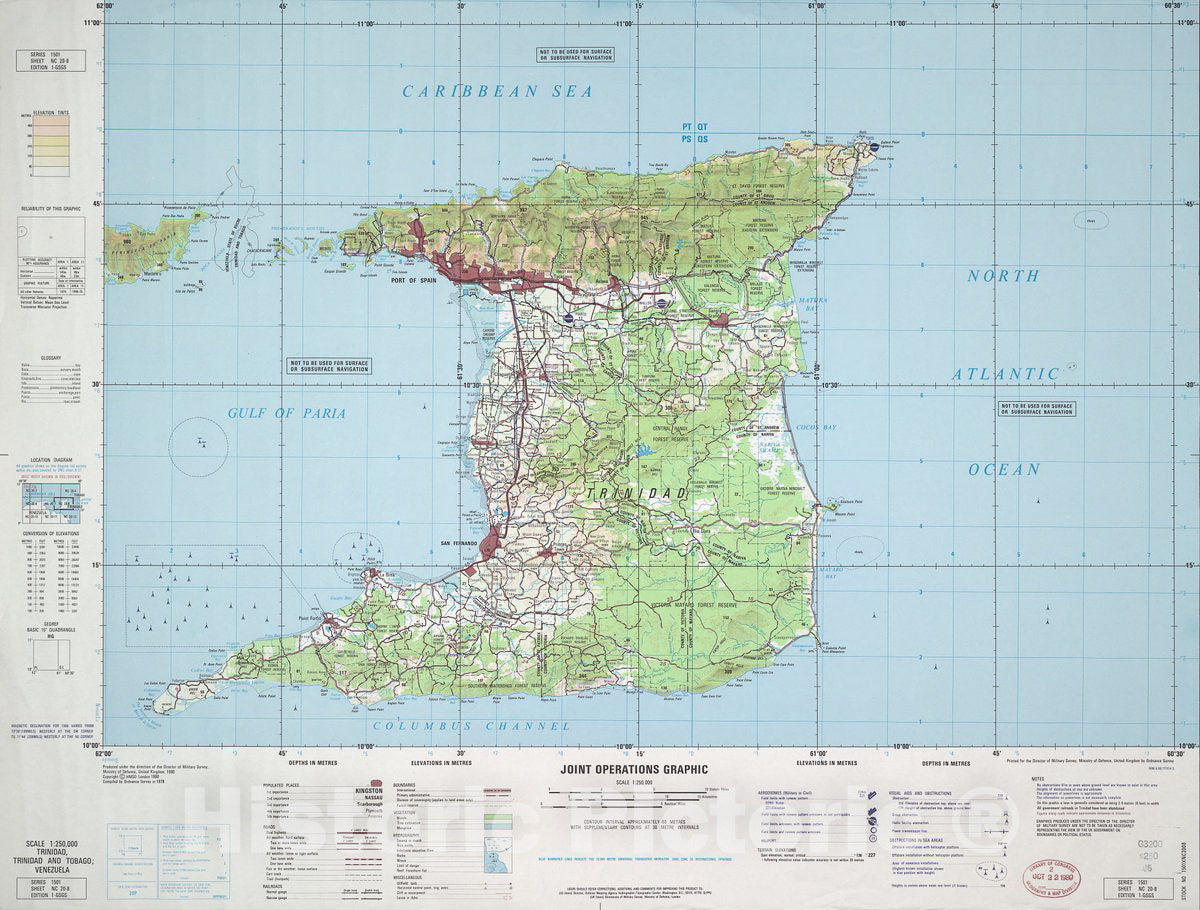 Historic Map - Joint Operations Graphic (Ground). - Trinidad, Trinidad and Tobago; Venezuela