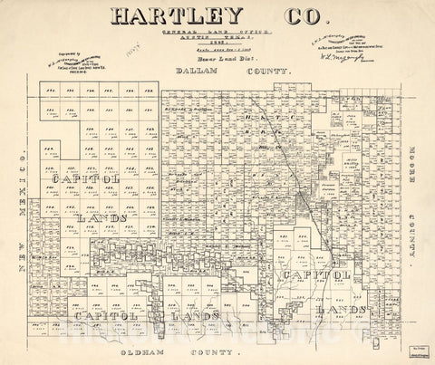 Historic 1982 Map - Hartley Co. : General Land Office, Austin Texas