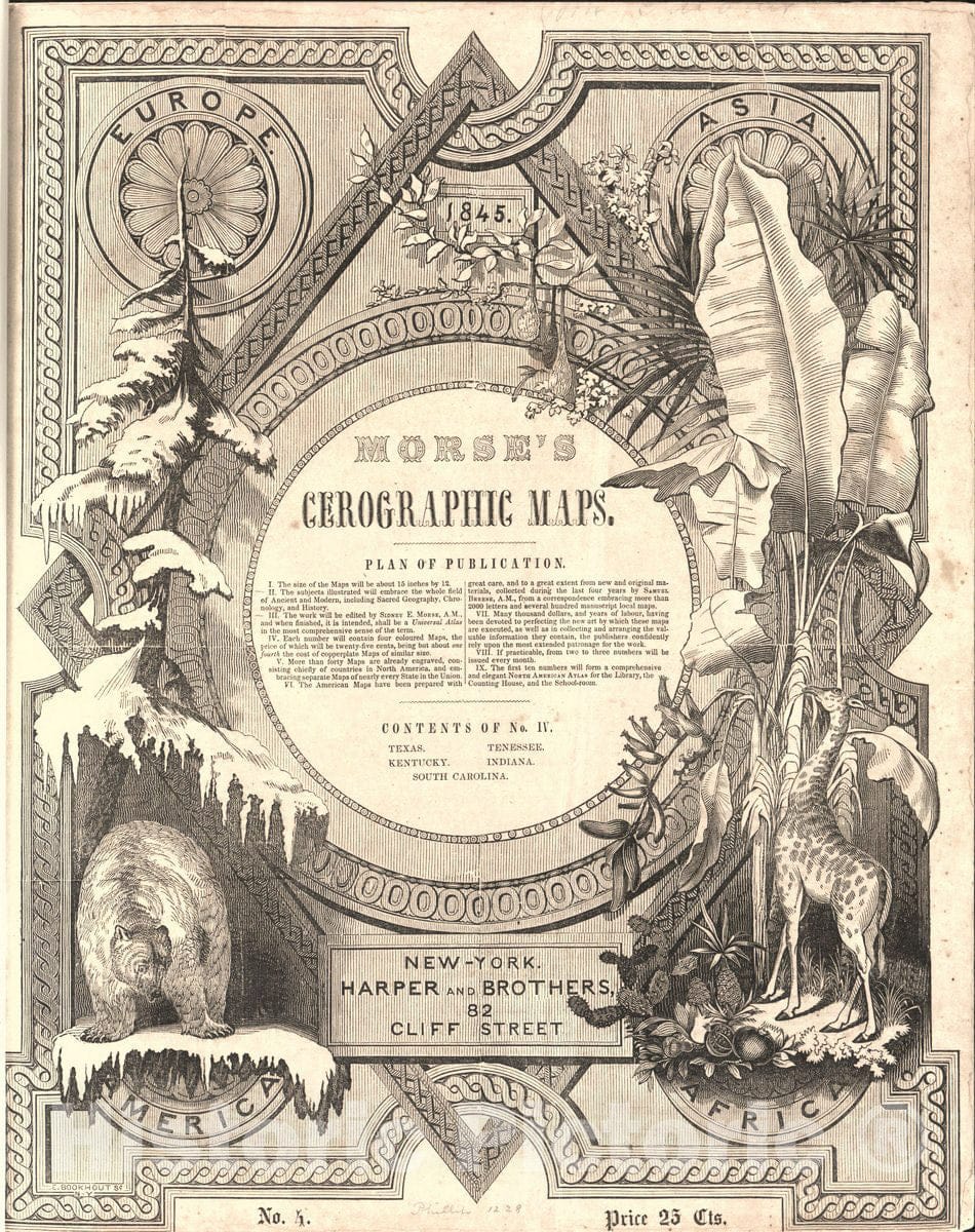 Historic 1842 Map - Morse's North American Atlas.