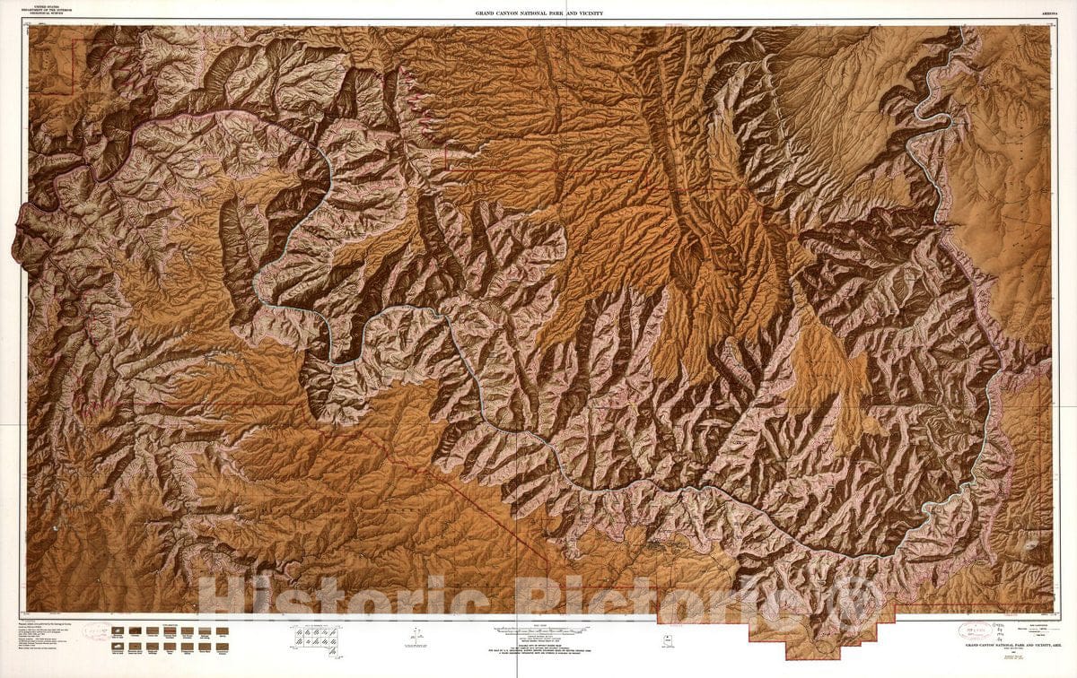 Historic 1972 Map - Grand Canyon National Park and Vicinity, Arizona