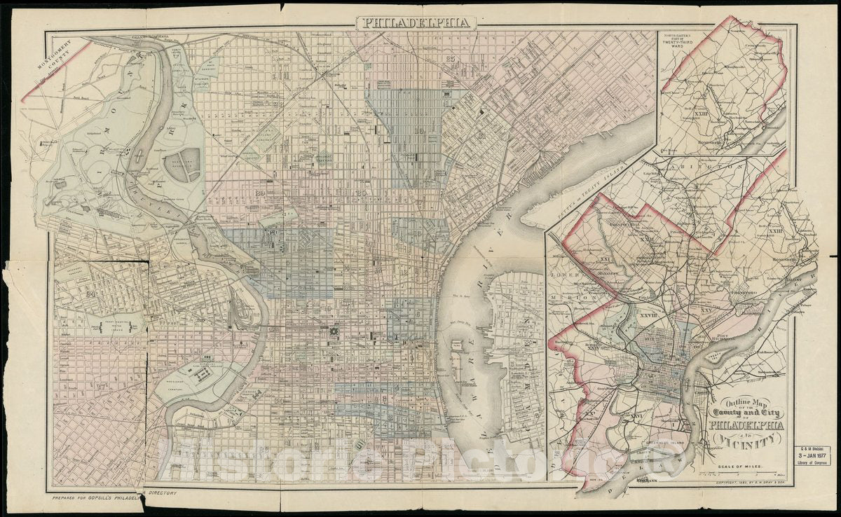 Historic 1883 Map - Philadelphia