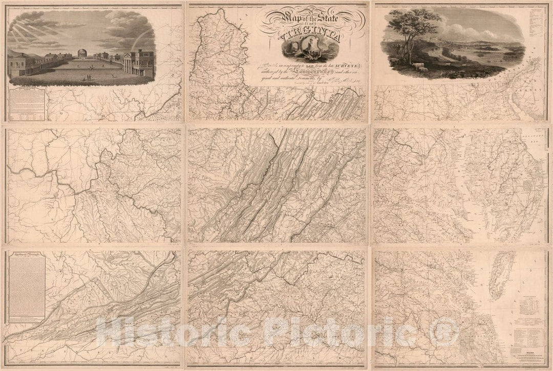 Historic 1859 Map - A map of The State of Virginia, Constructed in Conformity to Law from The Late surveys Authorized by The Legislature and Other Original and Authentic documents