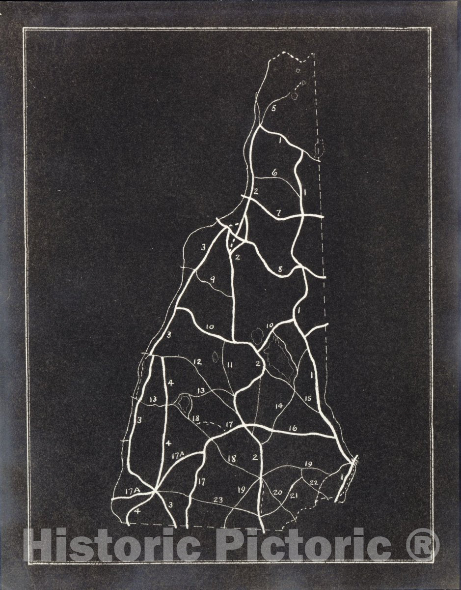 Historic 1927 Map - Collection of maps Relating to Publication of;New Hampshire, a Guide to The Granite State; by Federal Writers' Project of The Works Progress Administration