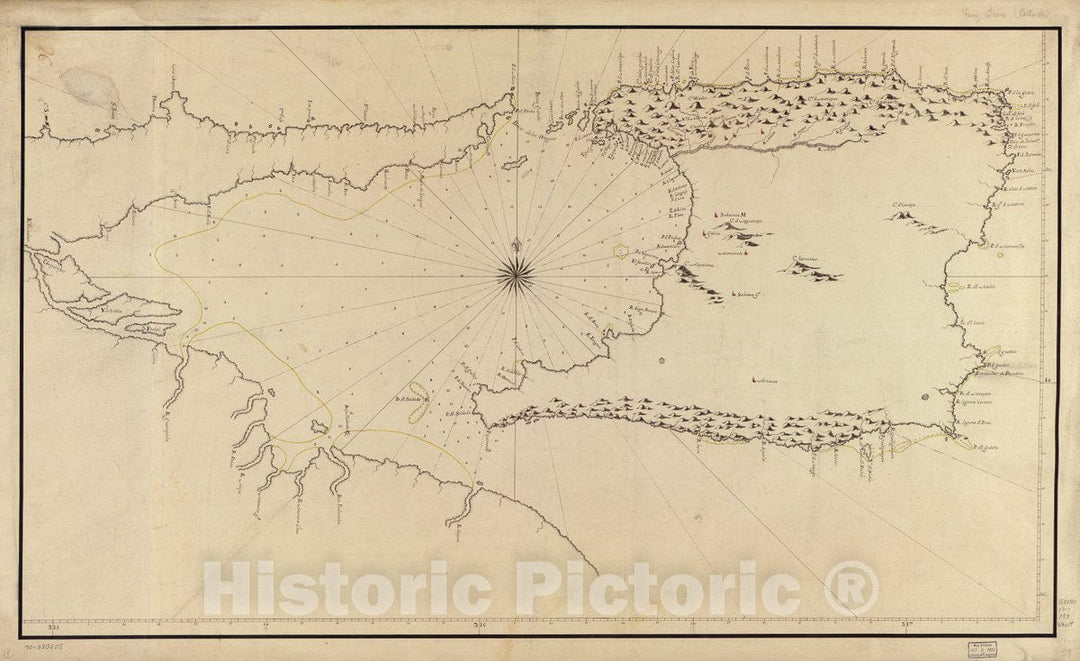 Historic 1700 Map - Map Showing Trinidad Island and Adjacent Coast of Venezuela