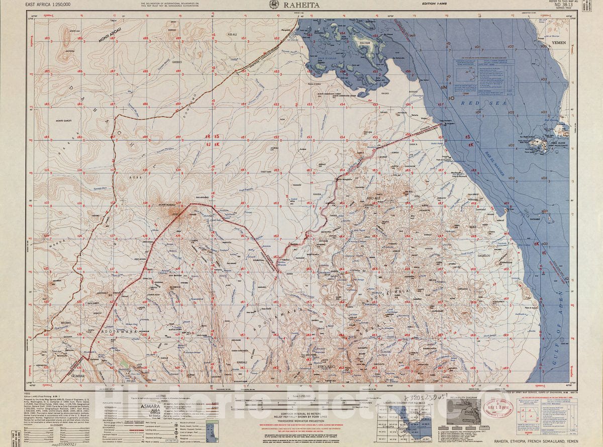 Historic 1954 Map - East Africa 1:250,000. 2