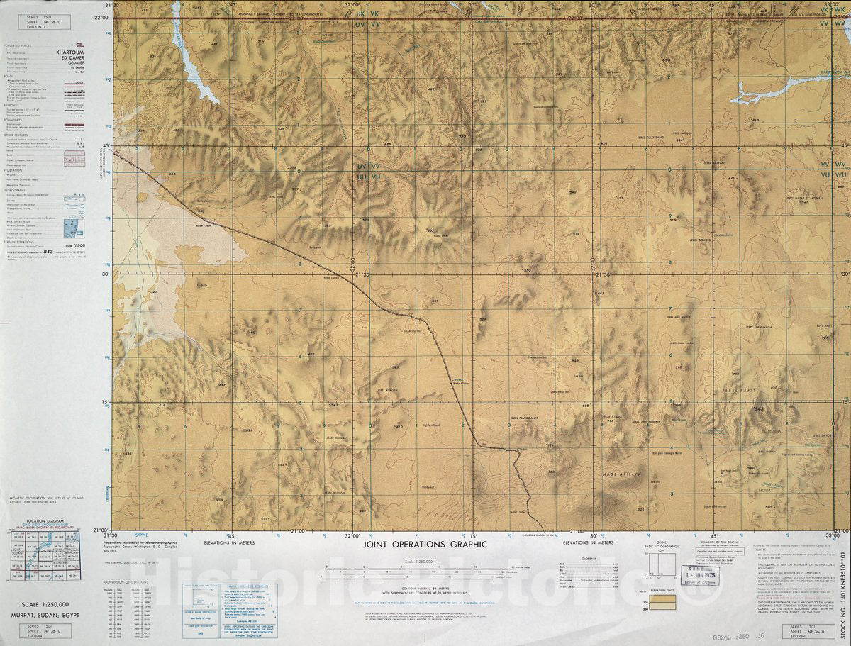 Historic Map - Joint Operations Graphic (Ground). - Murrat, Sudan; Egypt