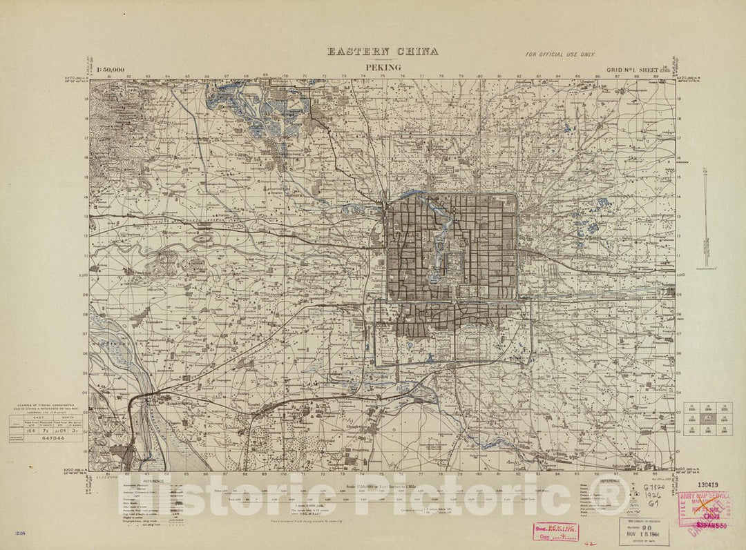 Historic 1927 Map - Eastern China 1:50,000