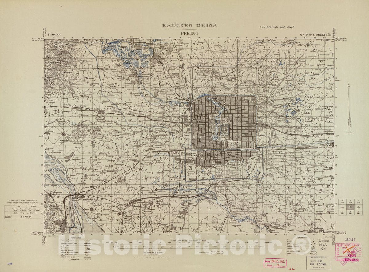 Historic 1927 Map - Eastern China 1:50,000