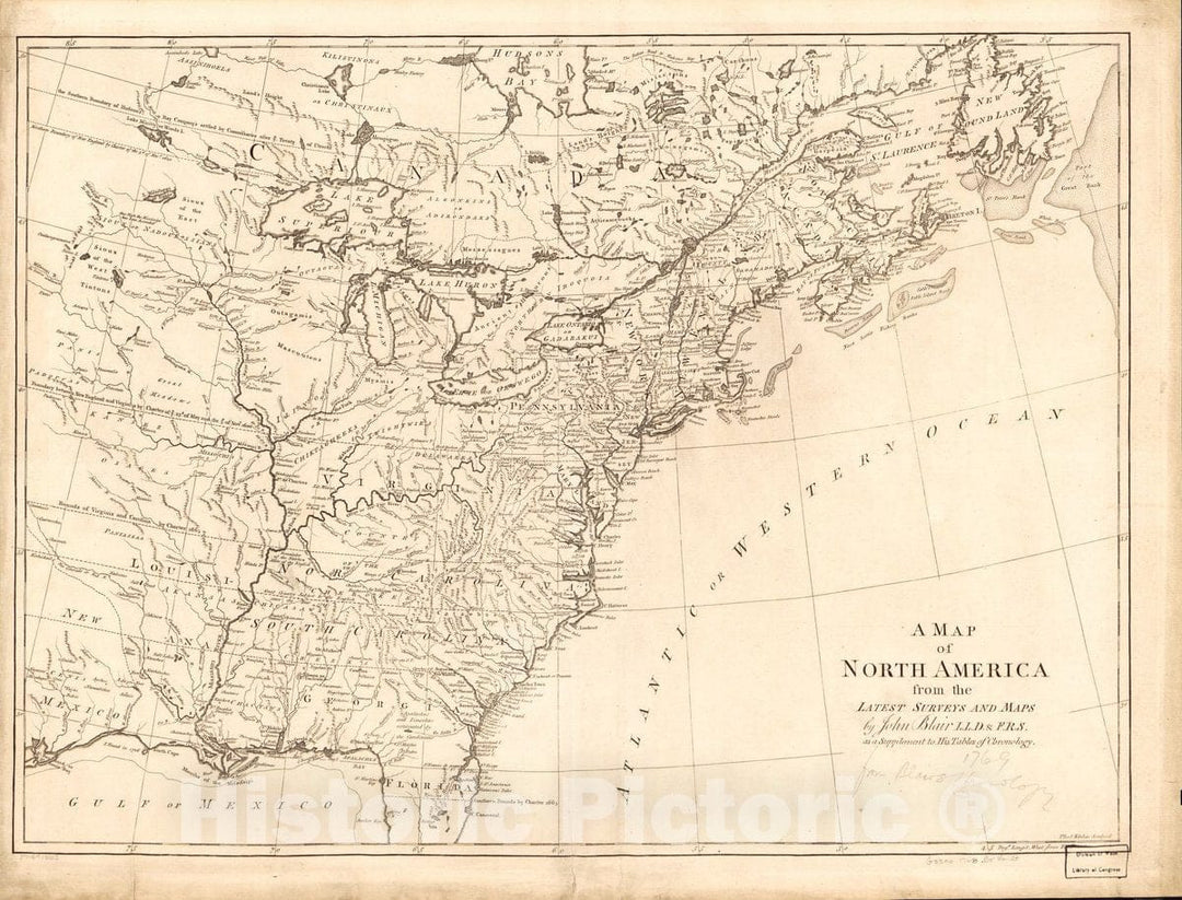 Historic 1768 Map - A map of North America : from The Latest surveys and maps