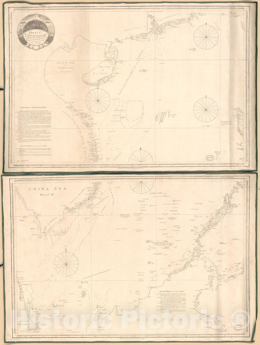 Historic 1820 Map - China Sea