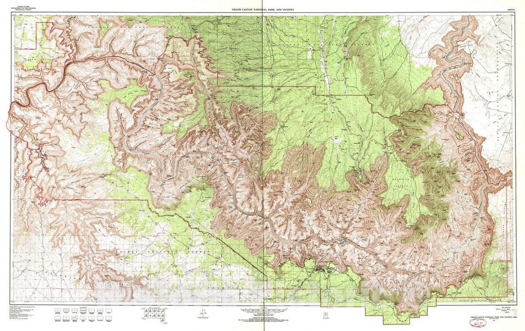 Historic 1962 Map - Grand Canyon National Park and Vicinity, Arizona : 1962