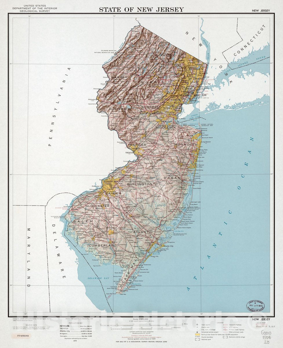 Historic 1978 Map - State of New Jersey