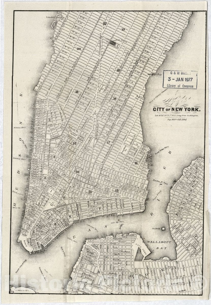 Historic 1860 Map - Map of The City of New York.