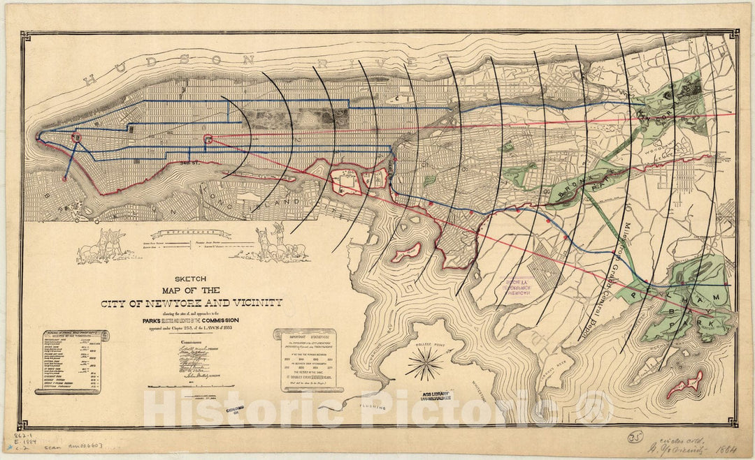 Map : New York city, New York 1884 1, Antique Vintage Reproduction