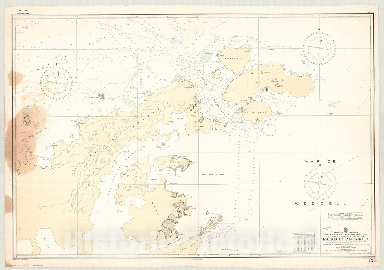 Map : Tierra del Fuego 1957, Republica Argentina, Territorio Nacional de la Tierra del Fuego, Antartida e Islas del Atlantico Sur, Estrecho Antarctic