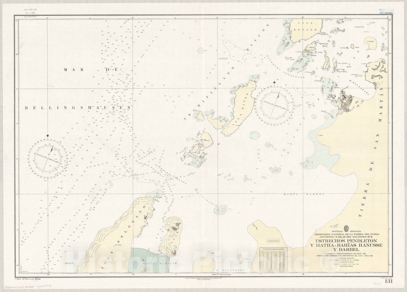 Map : Palmer Land 1960, Republica Argentina, Territorio Nacional de la Tierra del Fuego, Antartida e Islas del Atlantico Sur, Antique Vintage Reproduction