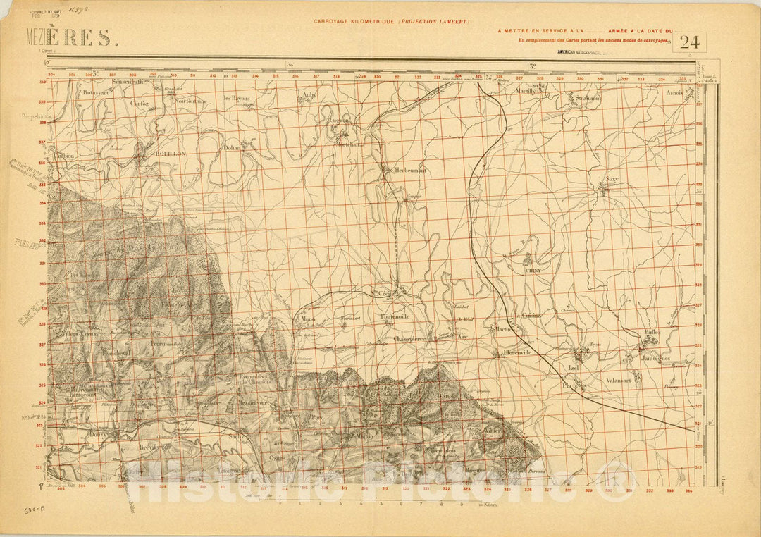 Map : Mezieres, France 2, [Topographic maps of France], Antique Vintage Reproduction