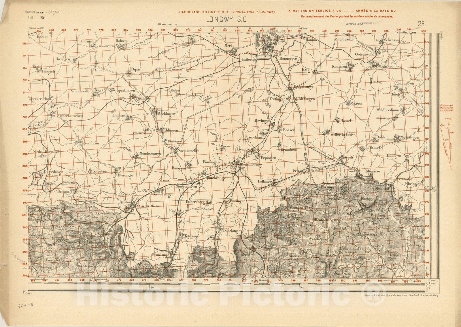 Map : Longwy S.E., France 1, [Topographic maps of France], Antique Vintage Reproduction