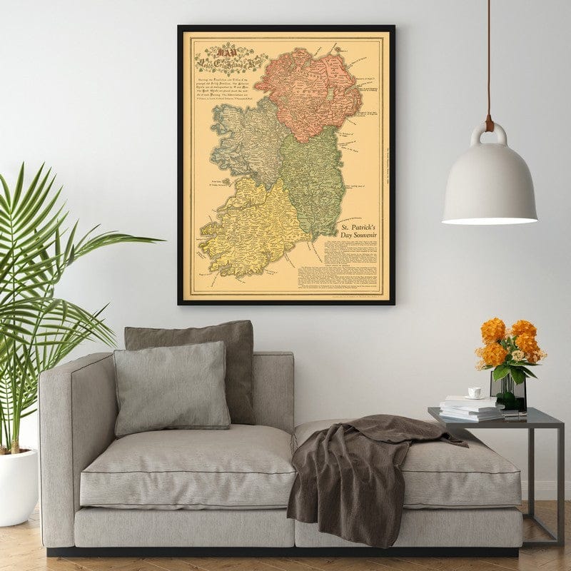 Map : Ireland 1926, Map of noble Erin island of kings showing the localities and titles of the principal old Irish families ... St. Patrick's Day souvenir